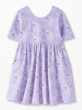 Hanna Andersson Unicorn Elbow Print Skater Dress Size 8